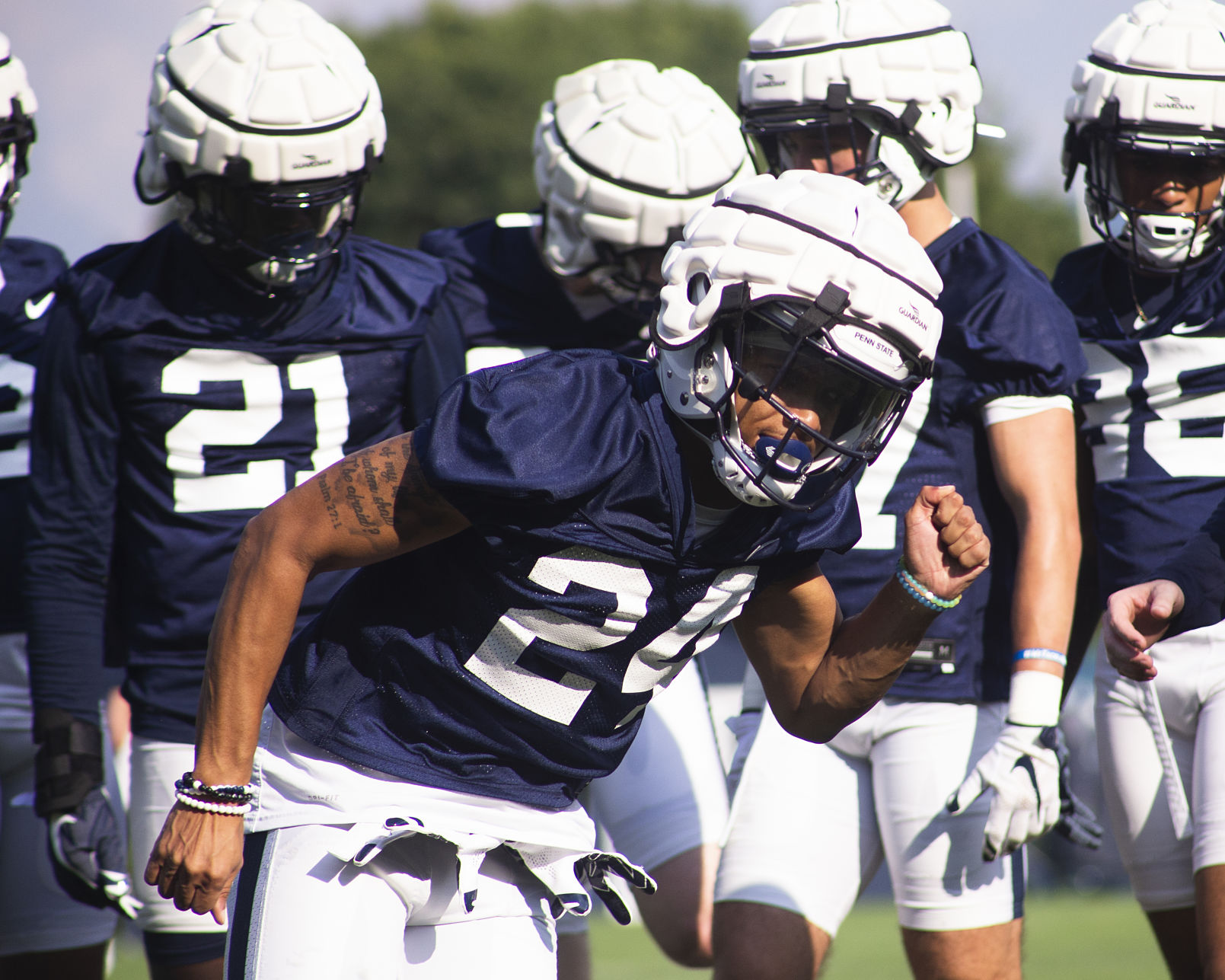 Football Media Day, DJ Brown (24) practicing